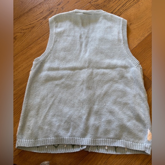 90’s VTG capacity cotton/wool knit blend vest golf/tennis character medium - Picture 6 of 6